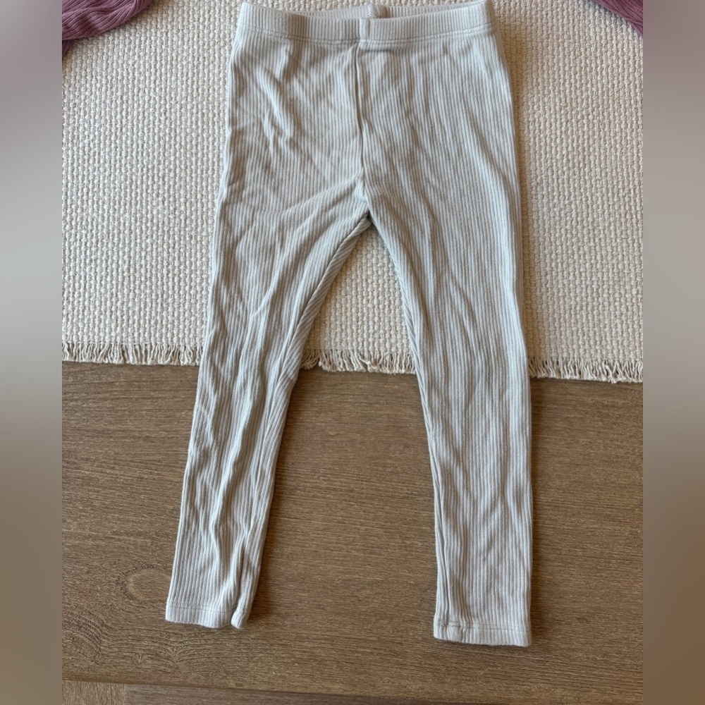 Kyte BABY Ribbed Toddler grey leggings 3T